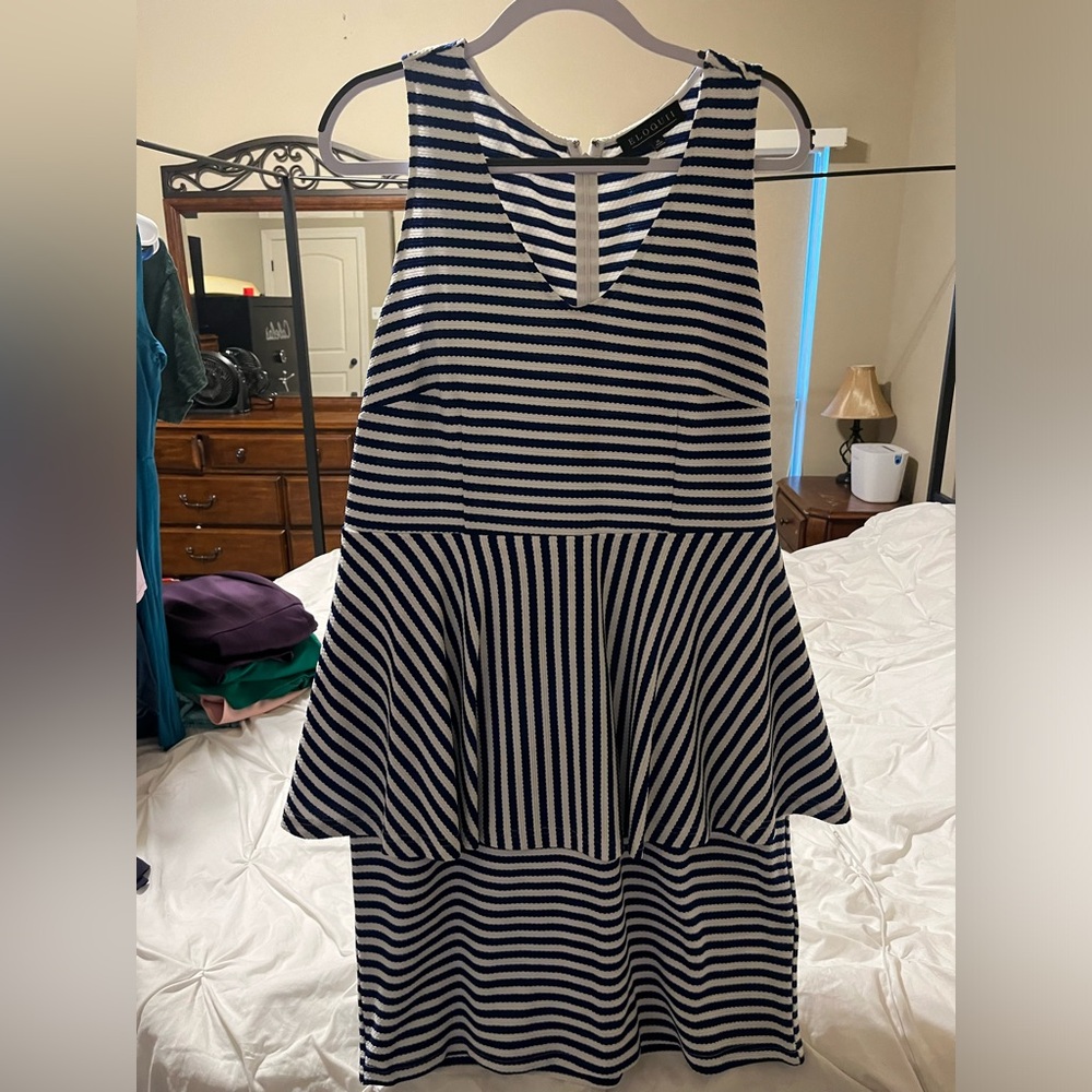 Eloquii Stripped Peplum Dress